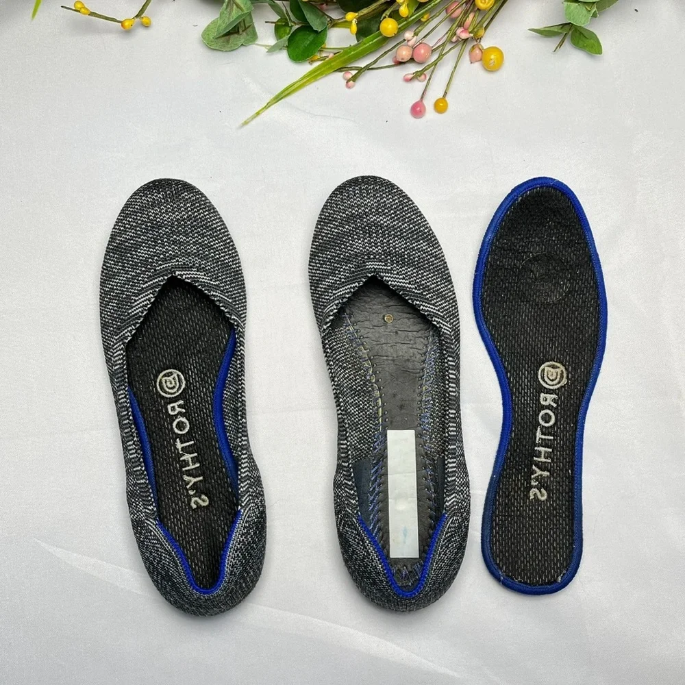 Rothy's The Flat Ballet Womens Granite Heather Slip On Round Toe Size 6